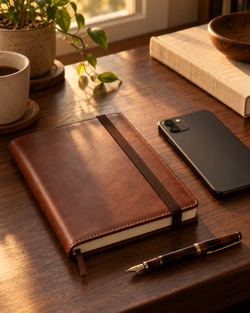 A notebook and pen